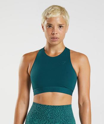 Gymshark 315 Performance High Neck Sport Bh Dam Turkos Blå | SE 2998DFM